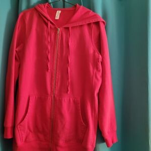Victoria's Secret Plush & Lush Pink Hoodie XL 50% Cotton 50% Poly 20" Pit To Pit